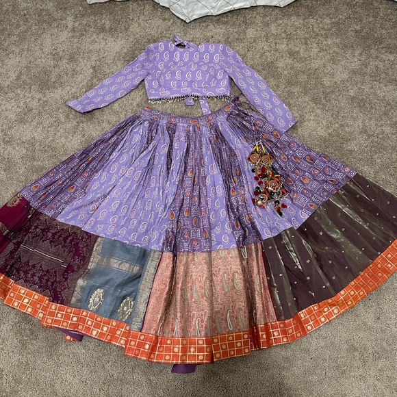 Annu’s Creation purple multicolor chaniya choli lehenga - Picture 7 of 17